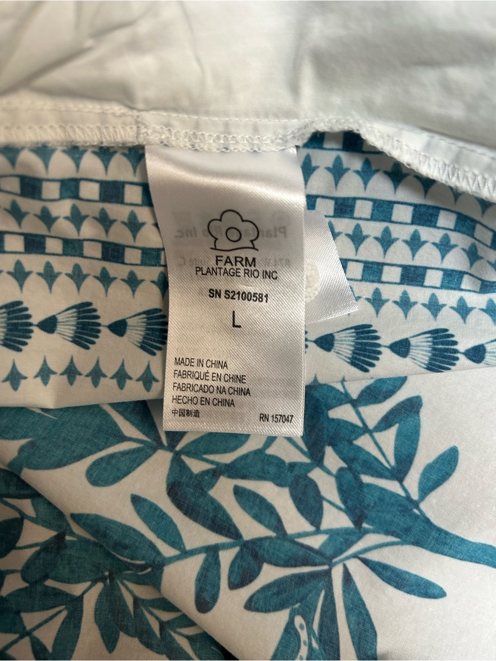 FARM Rio White Maxi Dress with Blue Scenic Print - Picture 6 of 6